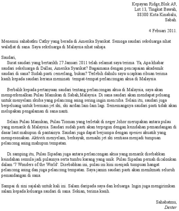 Surat Kiriman Tidak Rasmi Tempat Yang Menarik Di Malaysia New - Letter